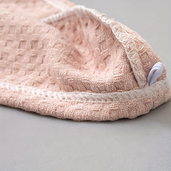 Waffle Hair Drying Cap Absorbent Elastic Bath Cap Microfiber Head Wrap