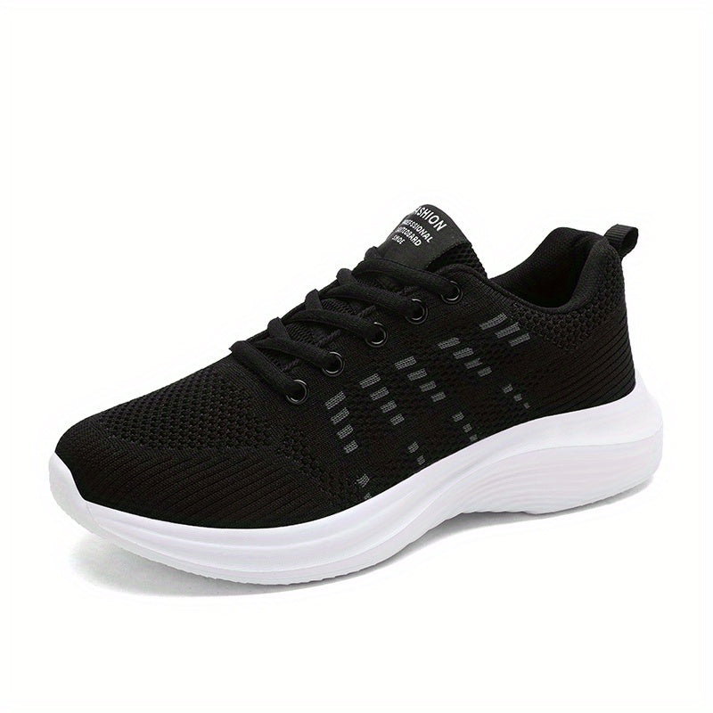 Women's Woven Lace-Up Running Shoes Breathable Sneakers
