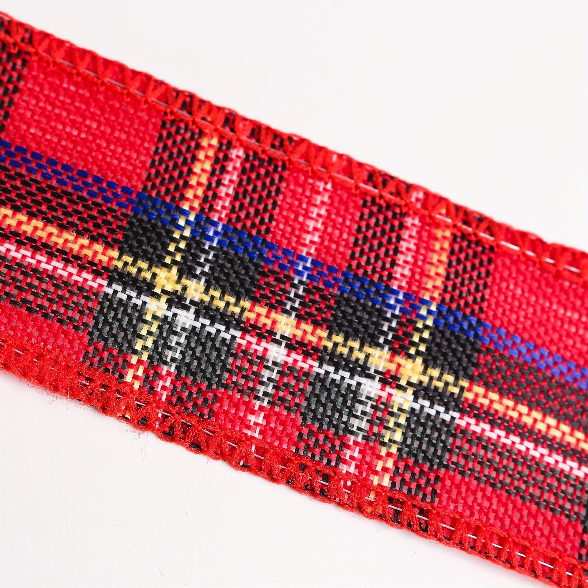 Burlap Colored Plaid Ribbon Roll 1.57inch 6m