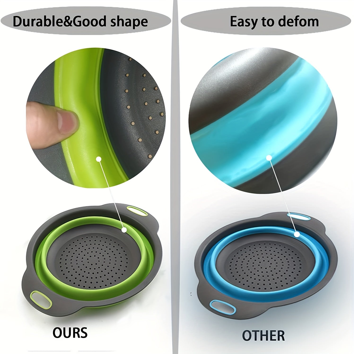 Foldable Silicone Colander for Kitchen Sink