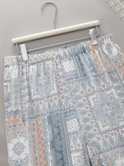  Boho Pants Women's Plus Paisley Print Straight Leg Pant