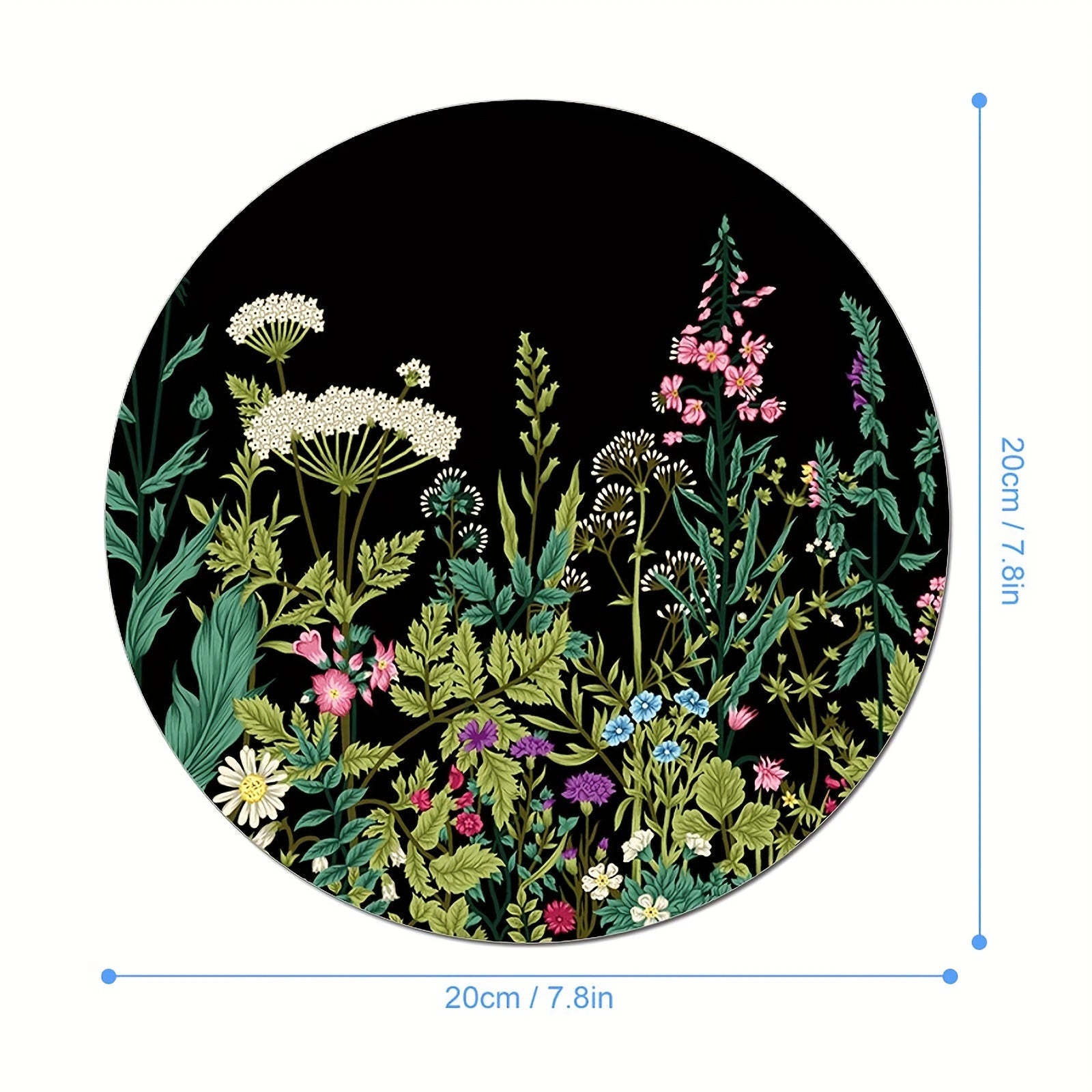 Floral Print Mouse Pad Non Slip Rubber Base