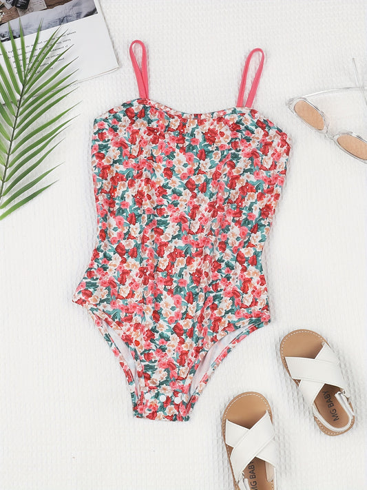 Girls Ditsy Floral Cami Jumpsuit Romper Sleeveless Bodysuit