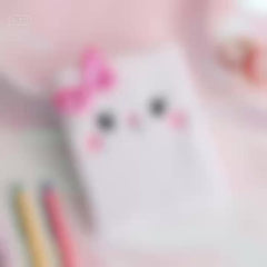 Cartoon Cat Plush Diary Notebook Faux Fur Journal for Teens & Adults