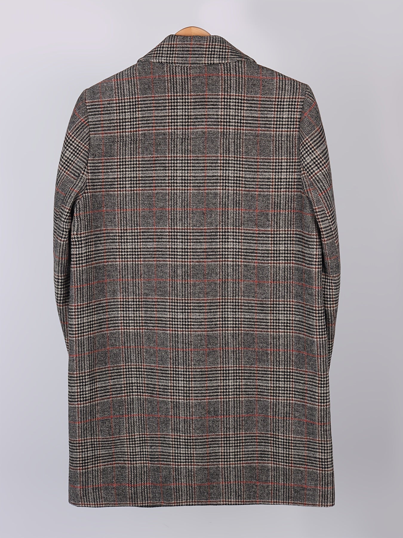 Plaid Long Sleeve Blazer Open Front Lapel Blazer