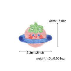 5pcs Rabbit And Cloud Embroidered Patch Stickers Self adhesive Fabric Stickers