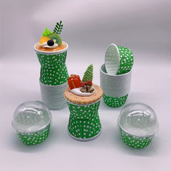 50pcs Cake Cups With Lids Heat Resistant Cake Paper Holders Small Muffin Molds