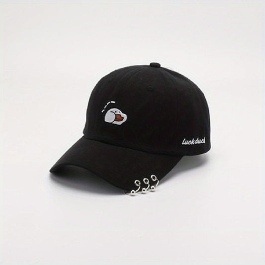 Cartoon Duck Embroidered Baseball Cap for Men & Women