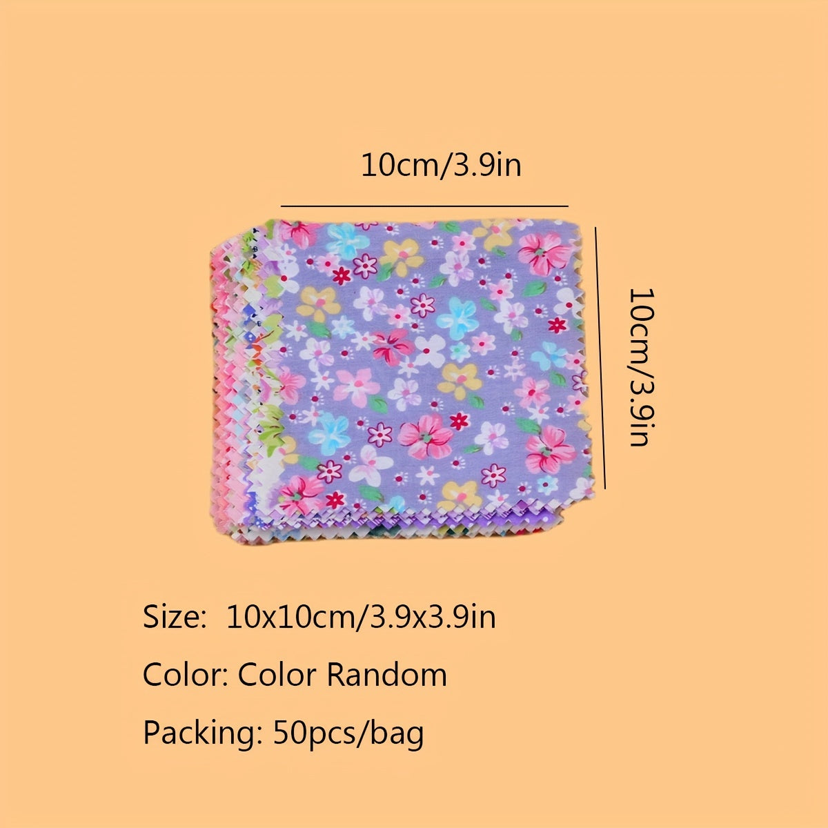 50pcs Random Print Cotton Quilting Sewing Patchwork DIY Cloth