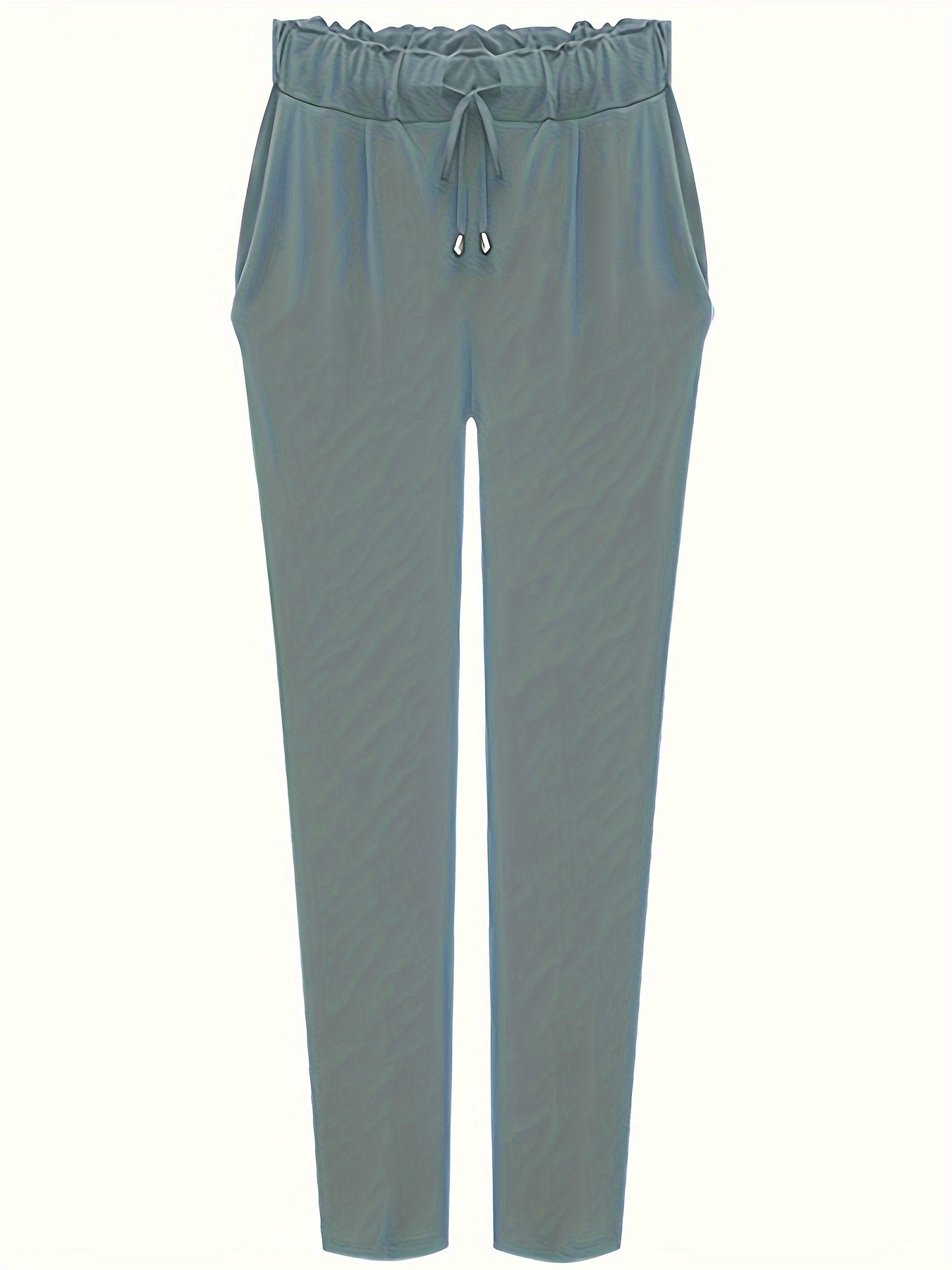  Casual Pants Women's Plus Solid Elastic Drawstring
