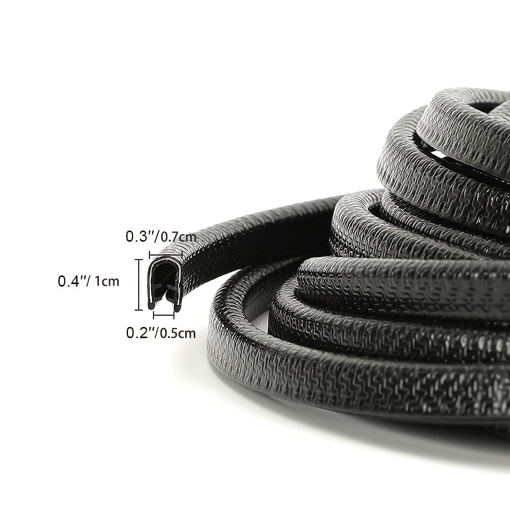 Universal Fit Rubber U Shape Door Edge Trim - 32 8ft, No Glue
