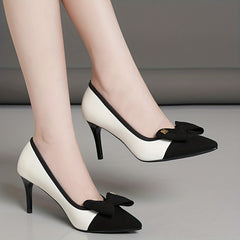 Women's Stiletto Heels Pointed Toe Slip On Colorblock Pumps