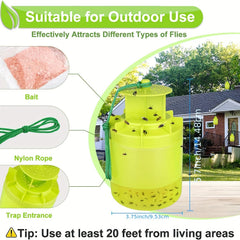 Reusable Outdoor Fly Traps Hanging Fly Catcher Non Toxic Fly Repellent