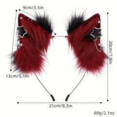 Plush Detachable Ears Headband Punk Style Cosplay Hair Accessories