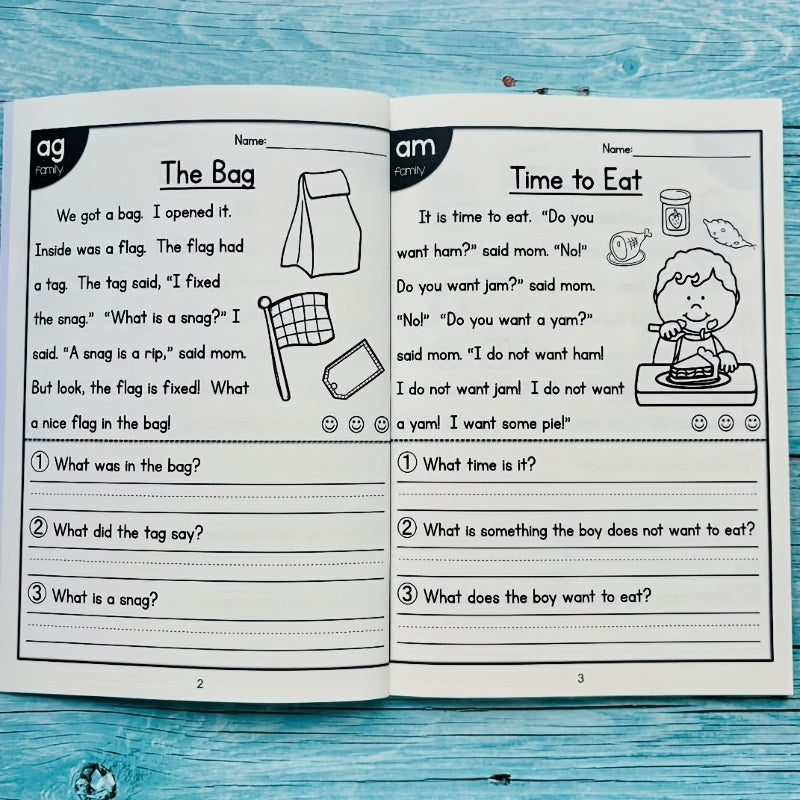 Reading Comprehension Workbook: All In One Passages, Stories, Sentence Structure