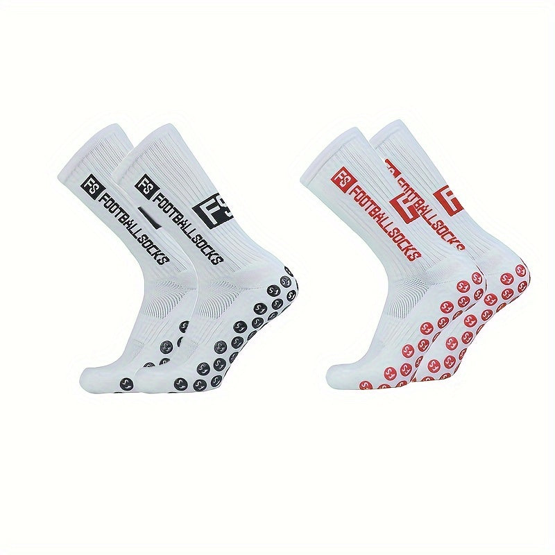 2 Pairs Men's Mid Crew Sport Socks - Sweat Absorbing & Comfy
