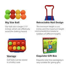 Toddler Golf Set Upgraded Children's Golf Cart Toy Set