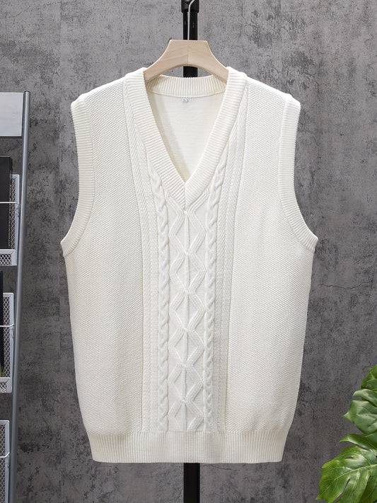 Men's V Neck Sleeveless Knitted Vest