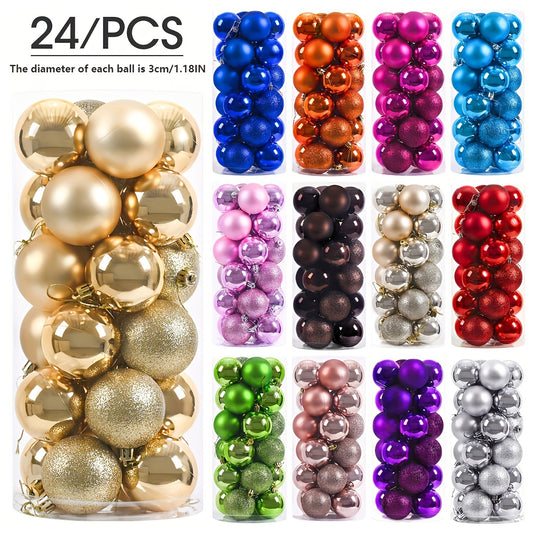 24pcs Christmas Ball Decorations Halloween Holiday Wedding Party Mall Decoration