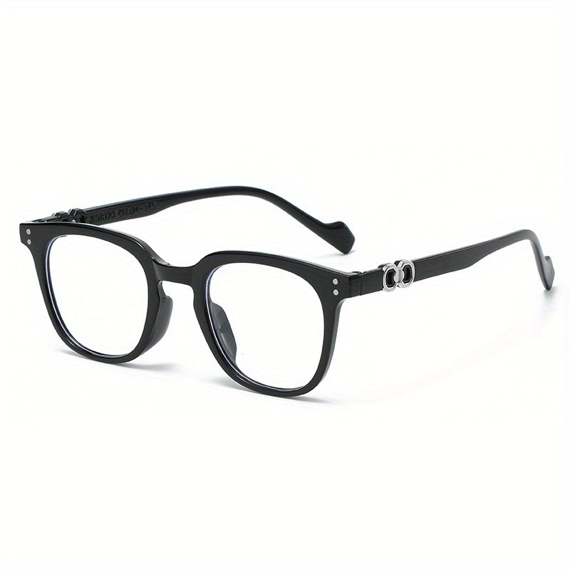 Men's Retro Square Frame Anti-Light Glasses with Anti-Press Box