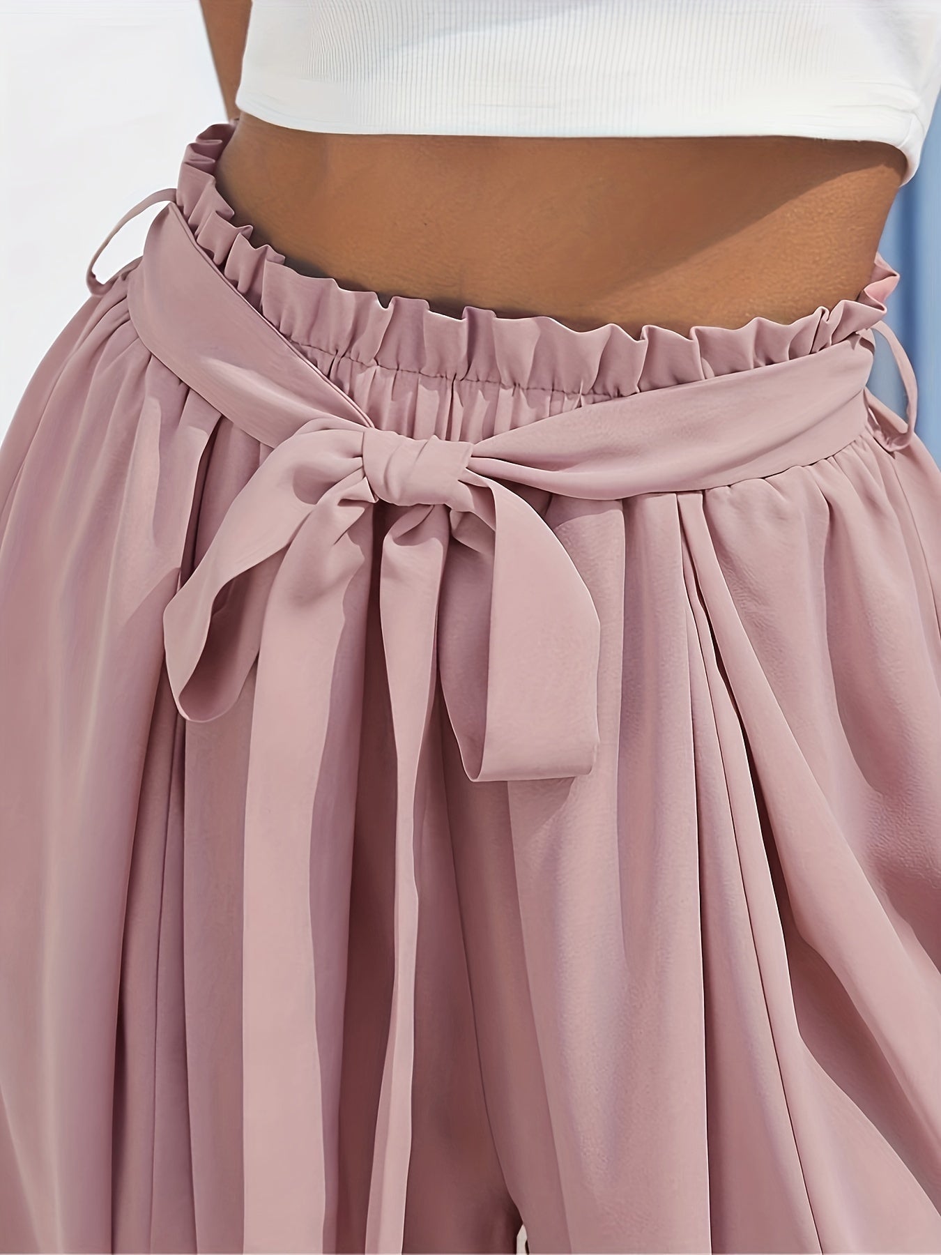 Wide Leg Pants High Waist Vacation Solid Summer Pants