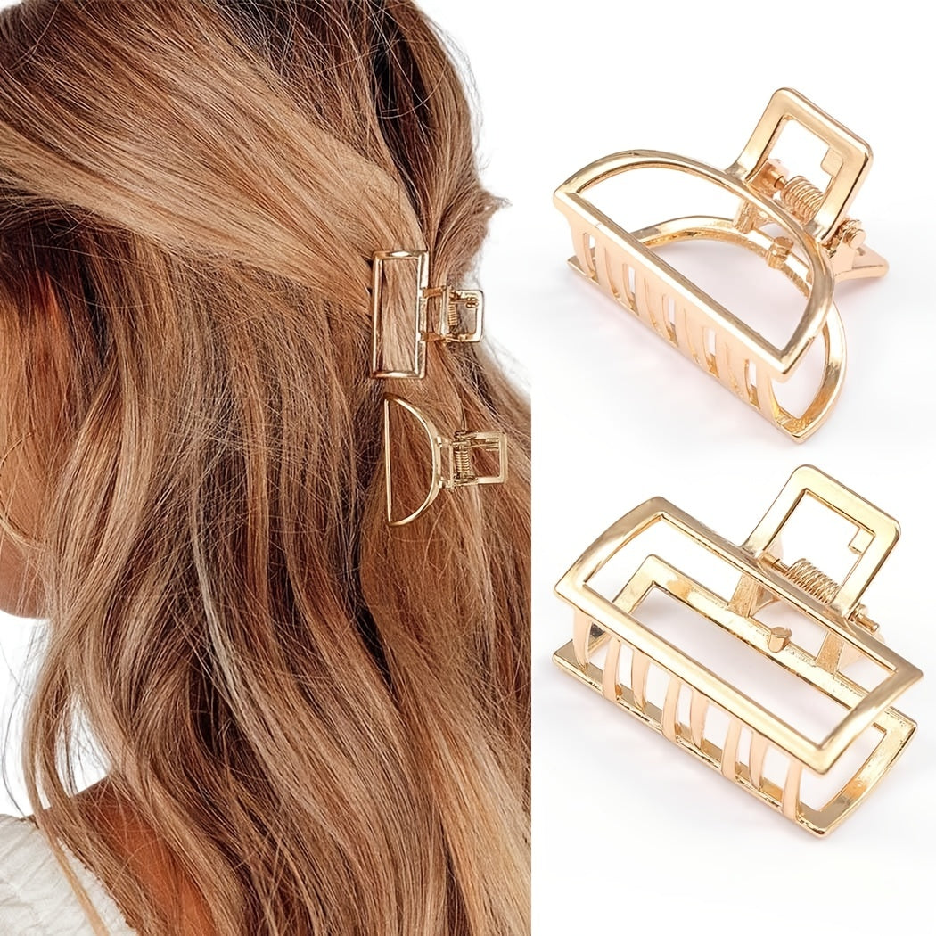 Golden Hair Claw Clip Non Slip Strong Hold Grip Hair Jaw Clip