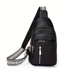 Women's Textured Retro Style Chest Bag with Wide Strap