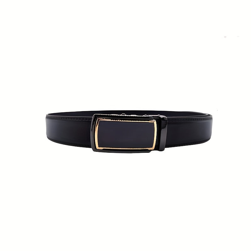 Men's Leather Belt Automatic Buckle Business Waist Strap