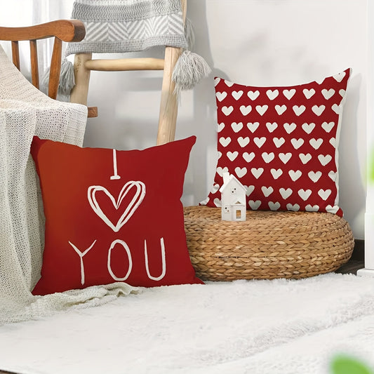 Set of 4 Linen Printed Throw Pillow Covers