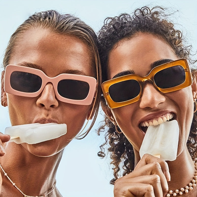 Y2K Rectangle Sunglasses For Women Men UV400