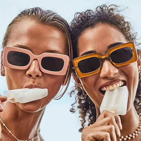 Y2K Rectangle Sunglasses For Women Men UV400