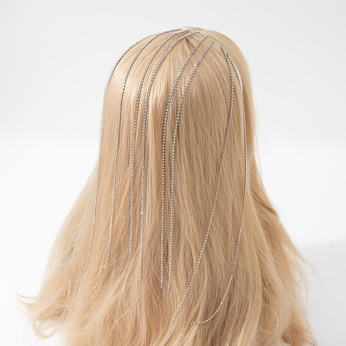 Silvery Tassel Rhinestone Hairband Metal Headband Bridal Wedding Party Favor
