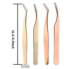 2 Pcs Eyelash Tweezers Thin Extensions Remover Tools