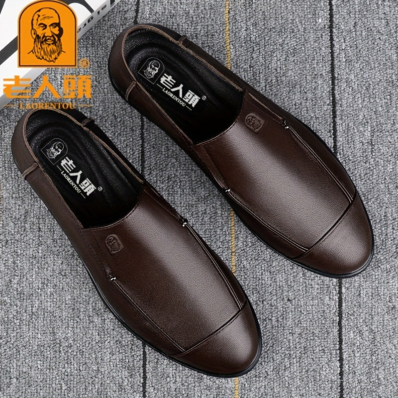 Men's Cap Toe Loafer Shoes Spring Comfy Non slip Slip On Shoes