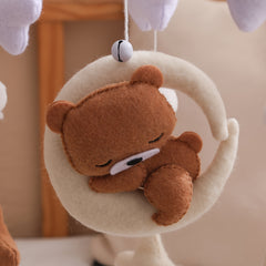 Baby Sheep & Star & Moon Bed Bell Brown Bear Theme Crib Mobile
