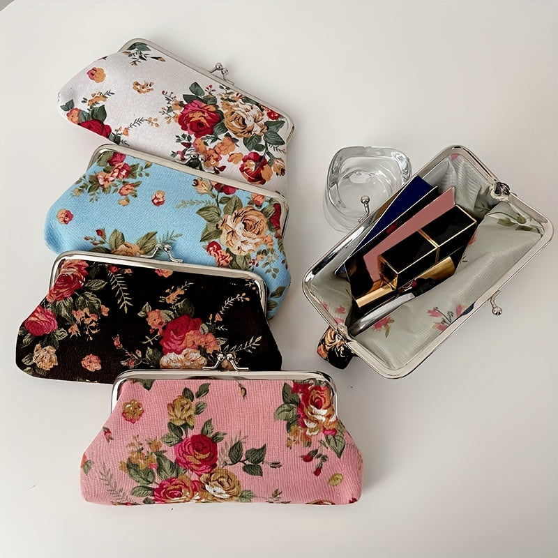 Vintage Floral Pattern Coin Purse Clutch Wallet