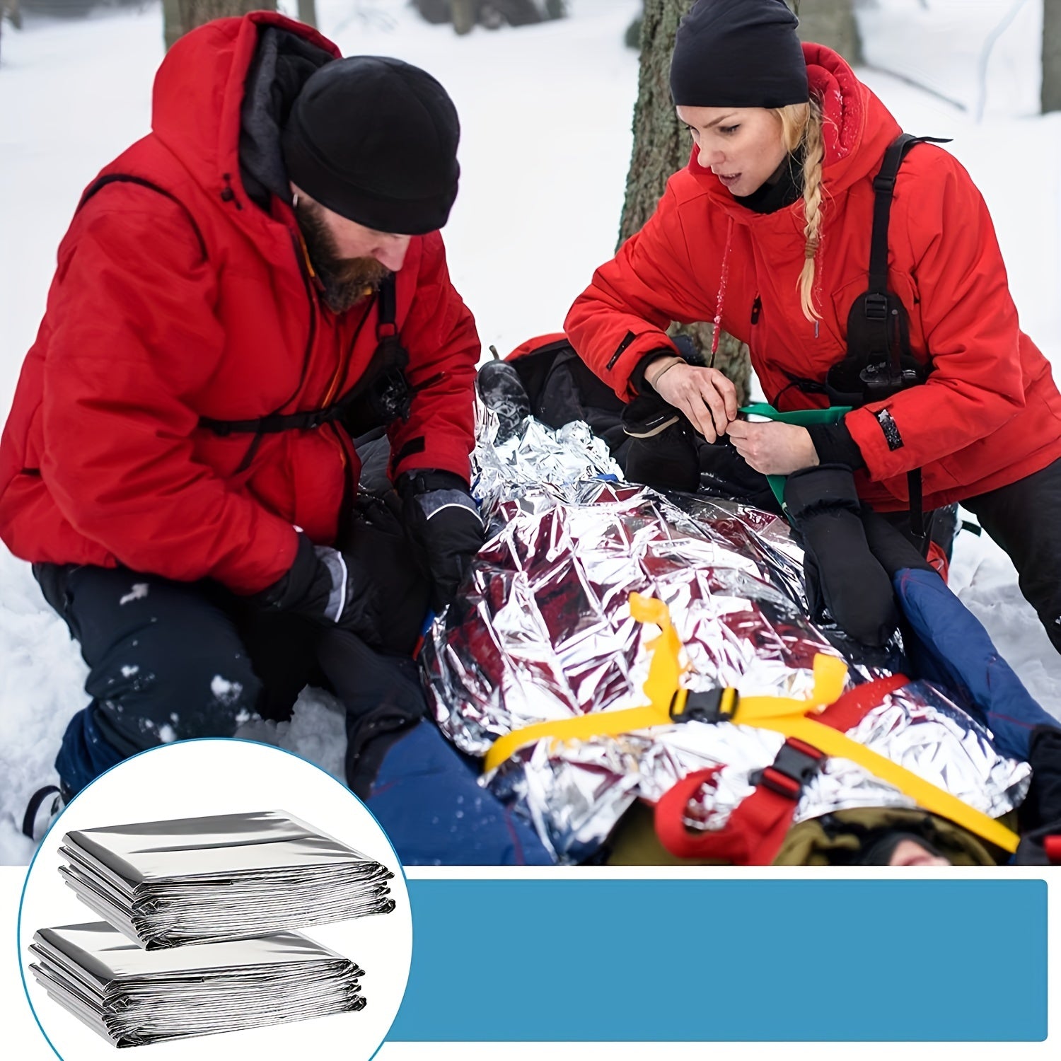 3pcs Windproof Waterproof Thermal Blanket for First Aid and Outdoor Camping