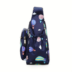 Floral Pattern Crossbody Bag Nylon Shoulder Bag