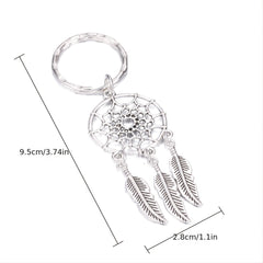 Vintage Turquoise Feather Shape Keychain Western Style Key Chain