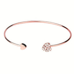 Full Drill Love Bracelet Double Peach Heart - Plated Heart Bracelet