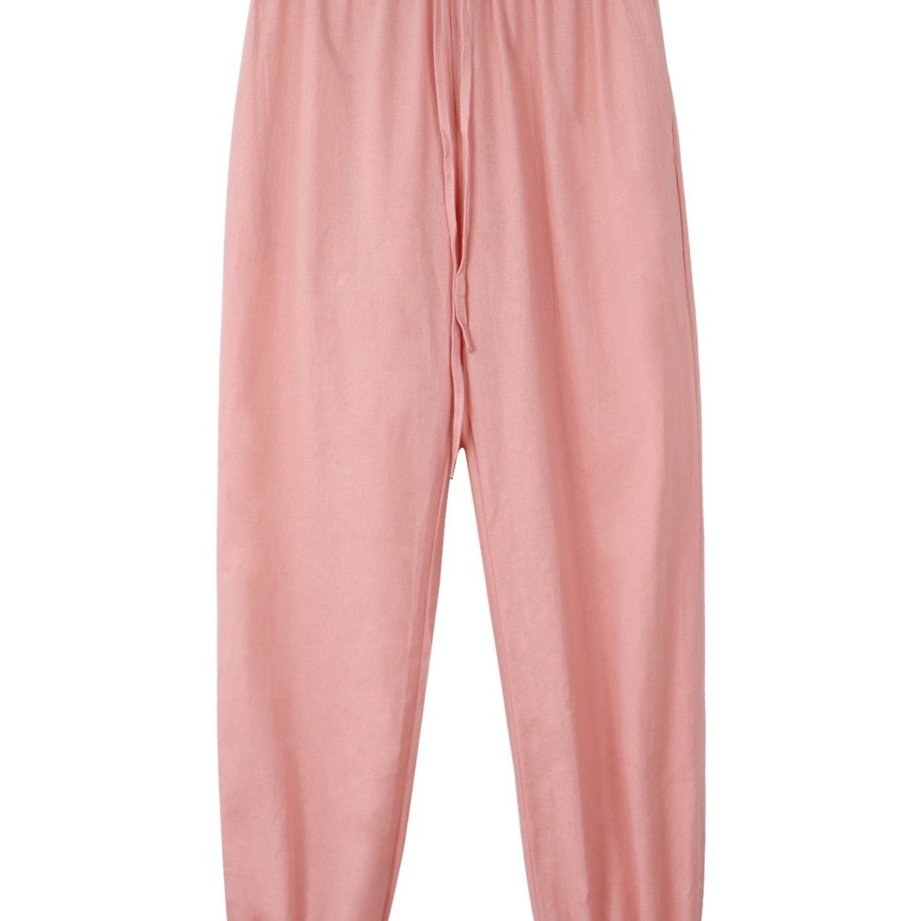 Solid Elastic Waist Cropped Pant Loose Comfy Summer Pants