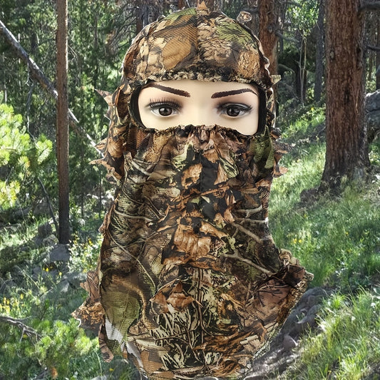 Leafy Camo Ghillie Face Cover 3D Hat Halloween Costume