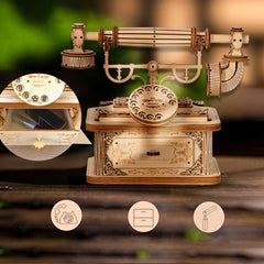 135pcs 3D Wooden Retro Telephone Puzzle for Adults