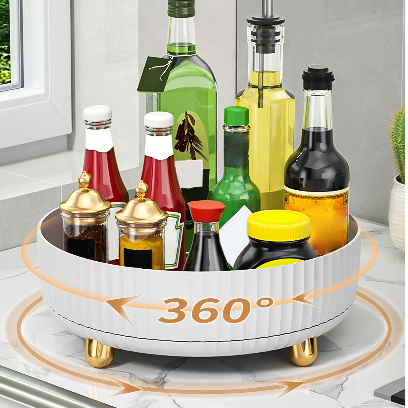 Rotatable Seasoning Rack Countertop Storage Rack