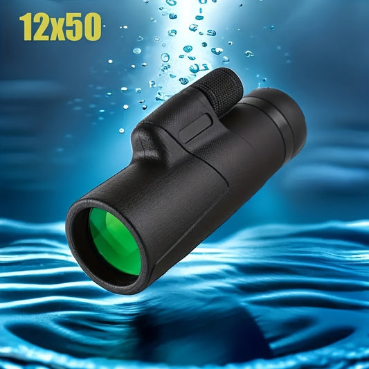 12x50 Monocular Telescope IPX4 Waterproof Outdoor Camping Bird Watching