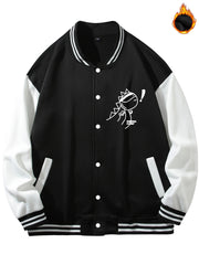 Men's Cartoon Print Baseball Jacket