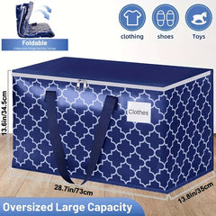 Large Capacity Collapsible Moving Bag Heavy Duty Strong Zippers & Handles