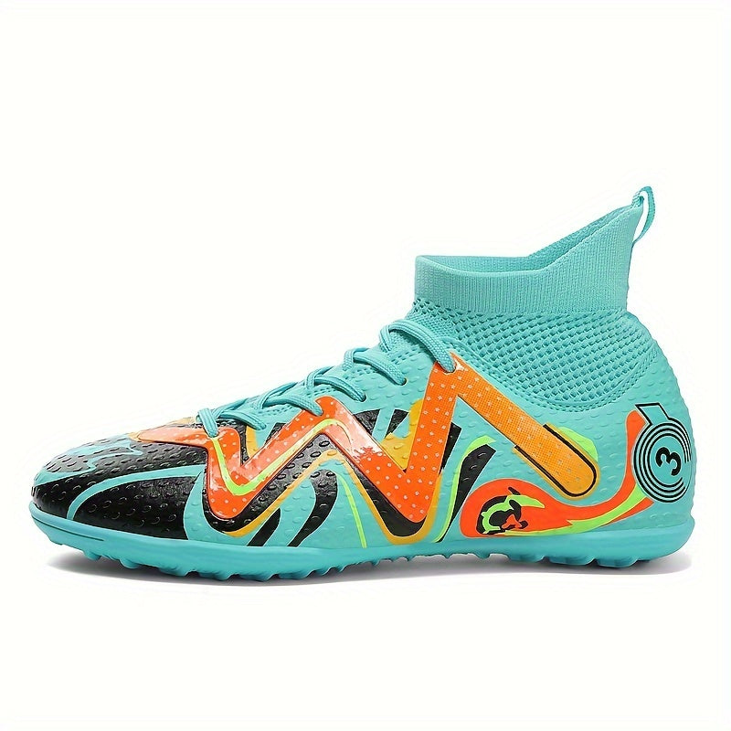 Boy's High Top Turf Football Boots TF Soccer Cleats