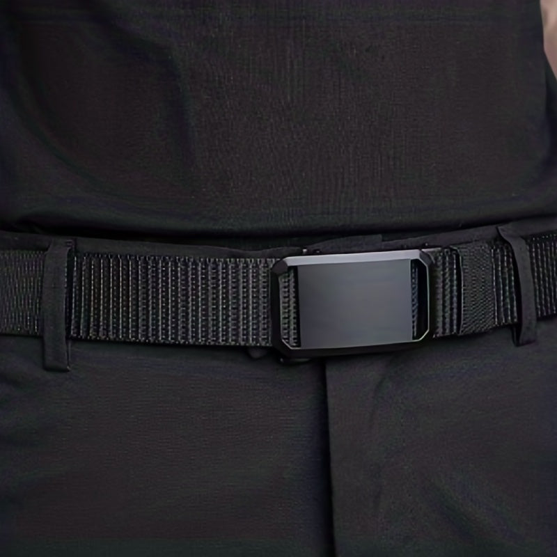 Men's Casual Nylon Belt Alloy Outdoor Automatic Buckle Belt