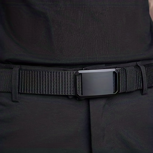 Men's Casual Nylon Belt Alloy Outdoor Automatic Buckle Belt